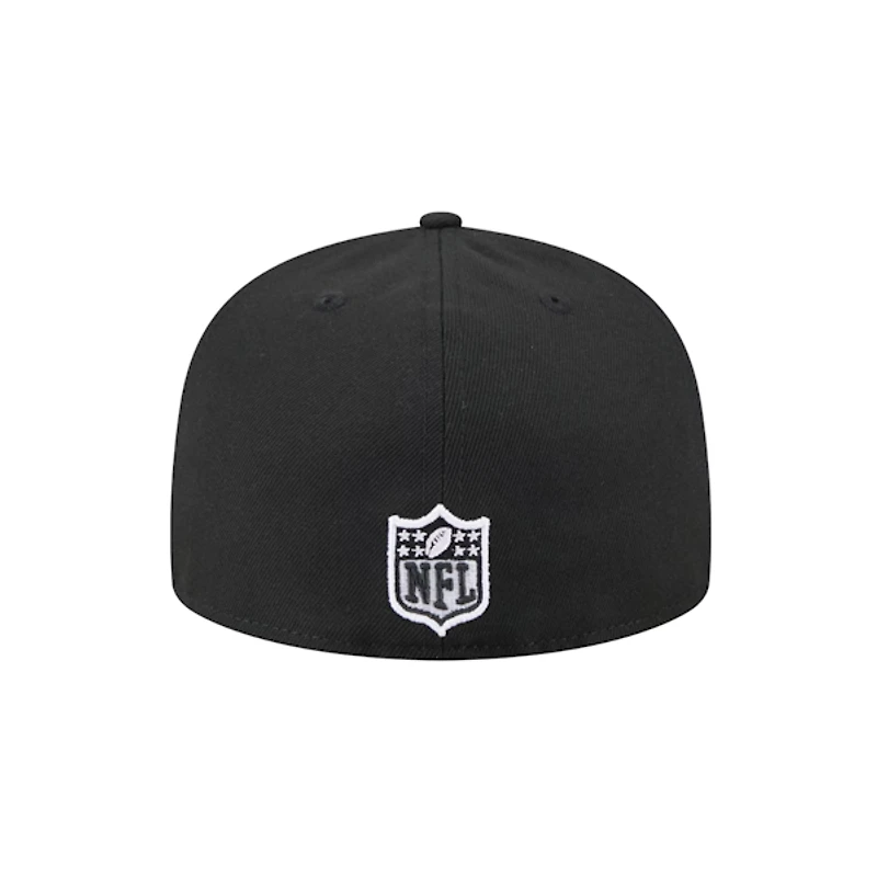 Detroit Lions Black on with White Outline and Patch Evergreen 59Fifty