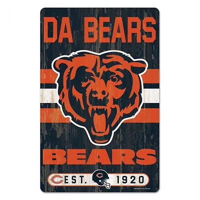 Chicago Bears Slogan Wood Sign 11" x 17" 1/4" Thick