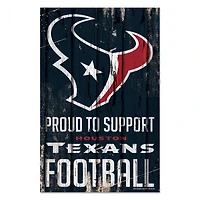 Houston Texans Proud Wood Sign 11" x 17" 1/4" Thick