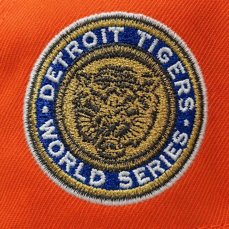 Detroit Tigers Orange/Navy Cooperstown with Gold World Series Patch 9FIFTY A-Frame Snapback Hat