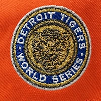 Detroit Tigers Orange/Navy Cooperstown with Gold World Series Patch 9FIFTY A-Frame Snapback Hat