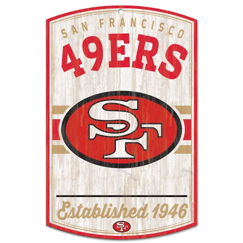 San Francisco 49ers Classic Logo Retro Wood Sign 11" x 17" 1/4" Thick