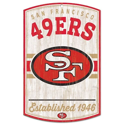 San Francisco 49ers Classic Logo Retro Wood Sign 11" x 17" 1/4" Thick
