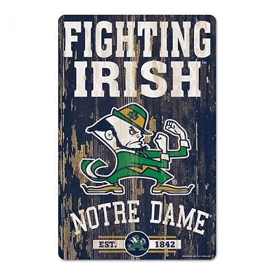 Notre Dame Fighting Irish Slogan Wood Sign 11" x 17" 1/4" Thick