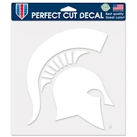 Michigan State Spartans Perfect Cut White Decal 8" x 8"