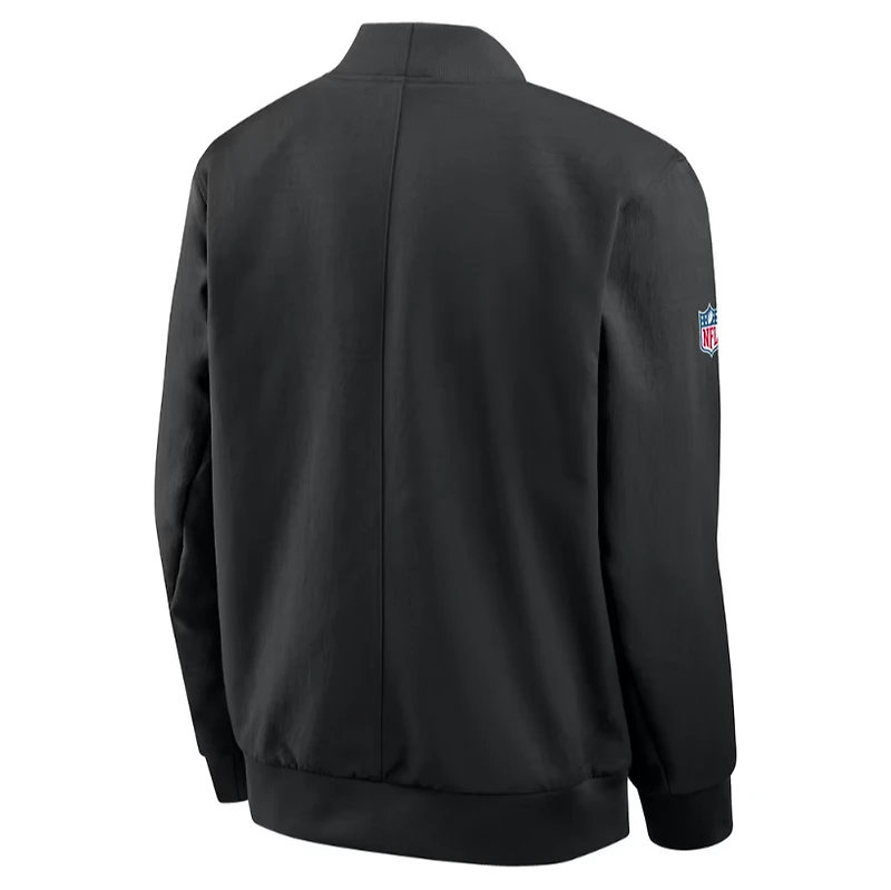 Detroit Lions Nike Powerful Blocking Full Zip Bomber Jacket - Black