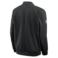 Detroit Lions Nike Powerful Blocking Full Zip Bomber Jacket - Black