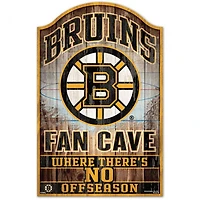 Boston Bruins Fan Cave Wood Sign 11" x 17" 1/4" Thick