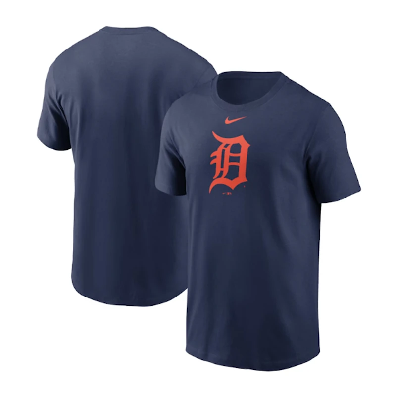 Detroit Tigers Nike Navy Fuse Logo Tee