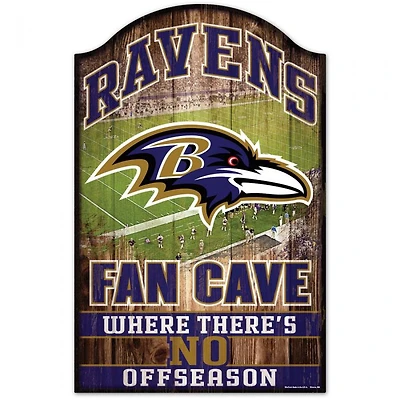 Baltimore Ravens Fan Cave Wood Sign 11" x 17" 1/4" Thick