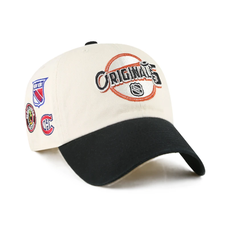 Original Six NHL Teams Cream and Black Clean Up