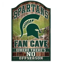 Michigan State Spartans Fan Cave Wood Sign 11" x 17" 1/4" Thick