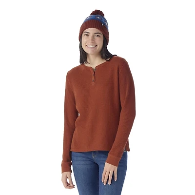 Women's Waffle Long Sleeve Henley
