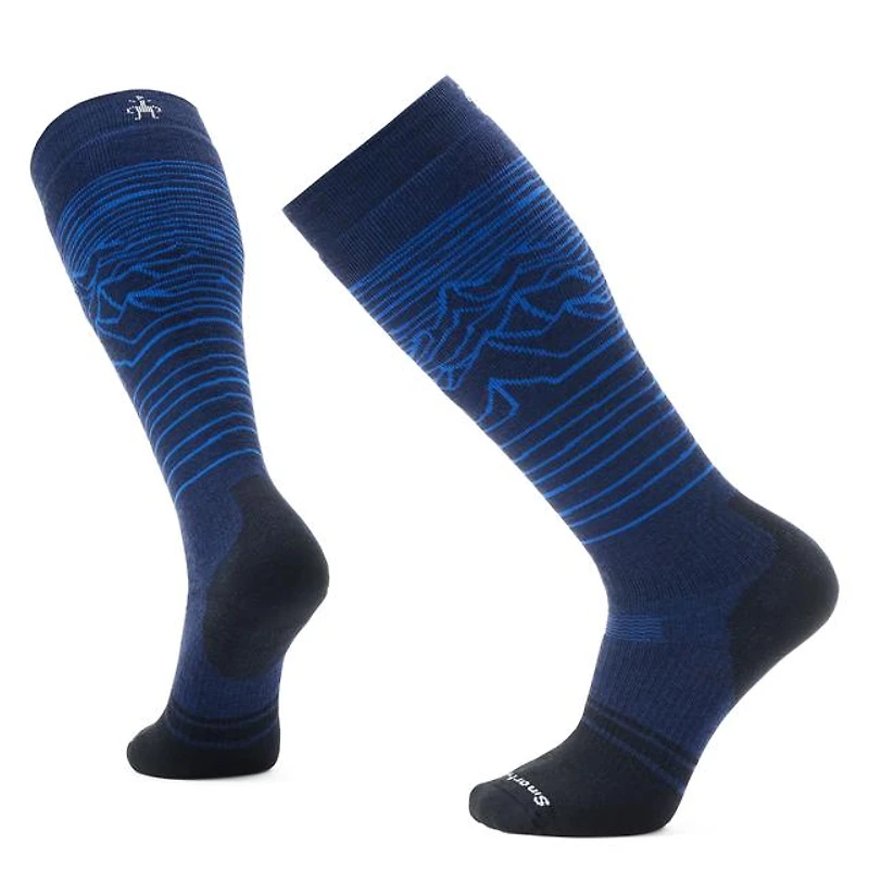 Men's Snowboard Full Cushion Iguchi Pattern Over The Calf Socks