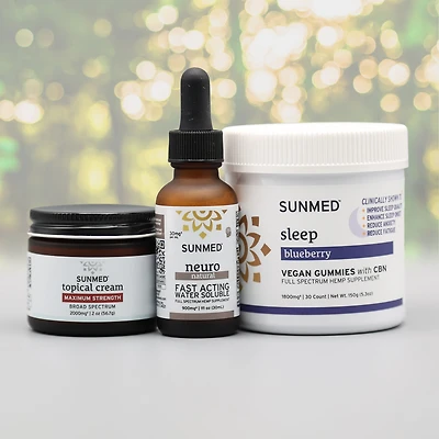 Broad Spectrum Sleep Gummies + Neuro Water Soluble + Topical Cream Bundle