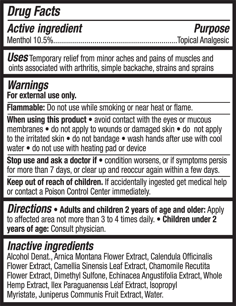 Broad Spectrum CBD Menthol Spray for Pain