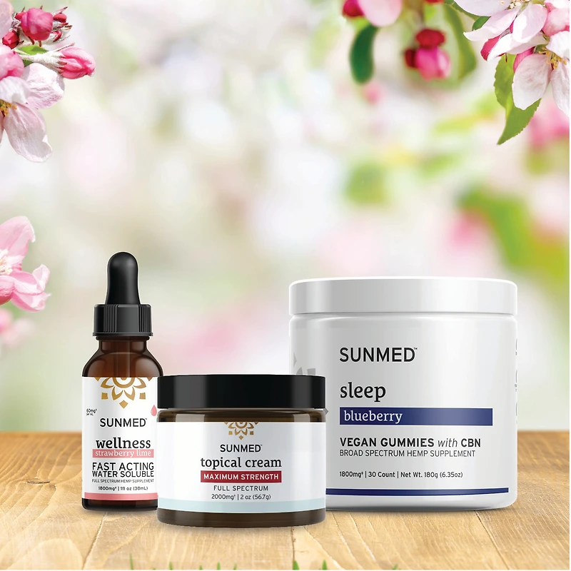 Broad Spectrum Sleep Gummies + Water Soluble + Topical Cream Bundle
