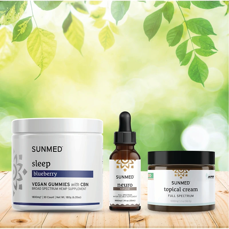 Broad Spectrum Sleep Gummies + Neuro Water Soluble + Topical Cream Bundle