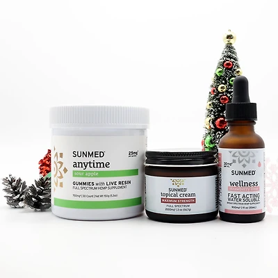 Full Spectrum Anytime Gummies + Water Soluble + Topical Cream Bundle