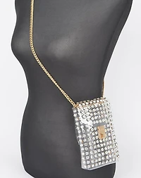 Hd  rhinstone clear crossbody/belt  bag