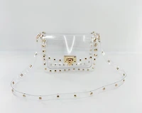 P studs  clear crossbody bags