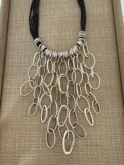 A cascade silver necklace