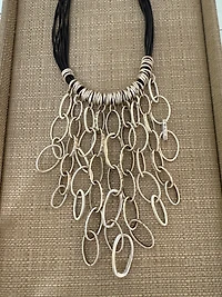 A cascade silver necklace
