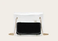 P clear mini bags  with metal chain