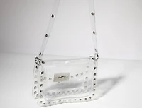 P studs  clear crossbody bags