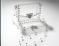 P studs  clear crossbody bags