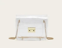 P clear mini bags  with metal chain