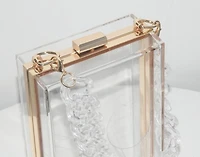 P acrylic  box with clear chain and metallic bag