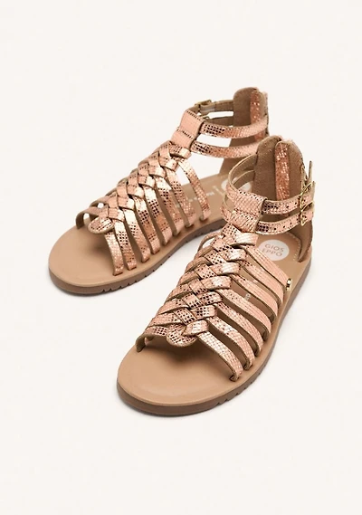 Gioseppo Onalaska leather sandals silver /rose gold