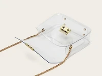 P clear mini bags  with metal chain