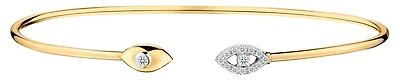 .10 Carat of Diamonds "Eye" Bangle, 14kt Yellow Gold.....................NOW