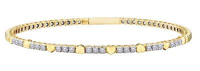 .50 Carat Of Lab Grown Diamonds "Hearts" Bangle, 10kt Yellow Gold.....................NOW