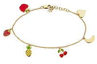Enamel "Fruit Charm" Bracelet, 10kt Yellow Gold.....................NOW