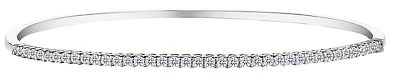 1.00 Carat of Lab Grown Diamonds Bangle, 10kt White Gold.....................NOW