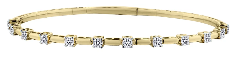 1.00 Carat of Lab Grown Diamonds Bangle, Two Tone.....................NOW