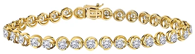 5.00 Carat Of Lab Grown Diamonds Bracelet, 10kt Yellow Gold.....................NOW