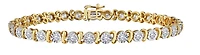 2.00 Carat Of Lab Grown Diamonds "Miracle" Bracelet, Silver (Yellow Gold Plated).....................NOW