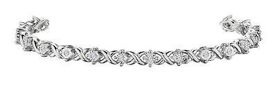 .50 Carat of Lab Grown Diamonds "XOXO" Tennis Bracelet, Sterling Silver.....................NOW
