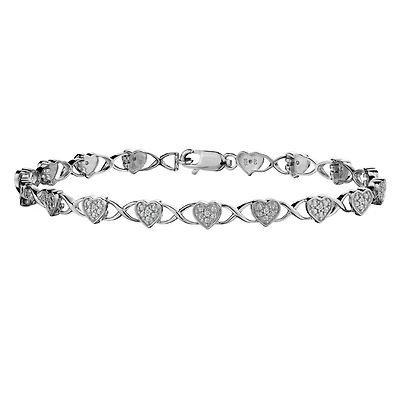 .10 Carat of Diamonds "Hug & Kisses" Bracelet, Silver.....................NOW