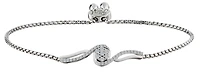 Created White Sapphire "Flower" Bolo Bracelet, Silver.....................NOW