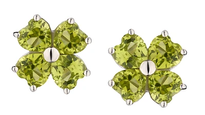 Genuine Peridot Stud Earrings, Silver......................NOW
