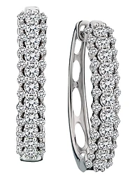 1.00 Carat of Diamonds Hoop Earrings, 14kt White Gold.....................NOW