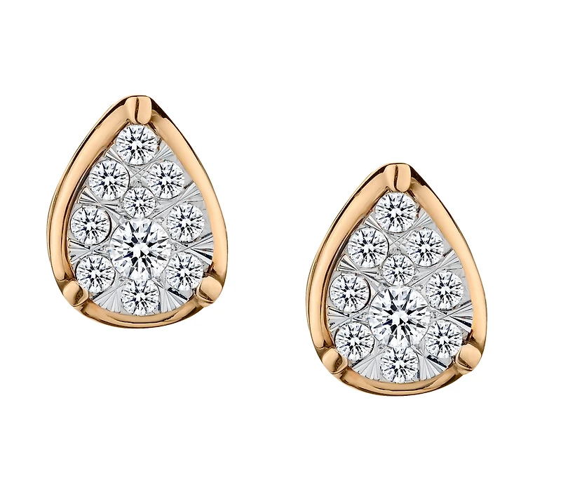.50 Carat of Diamonds Pear Shaped Pave Earrings, 14kt Two Tone.....................NOW