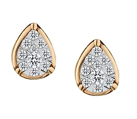 .50 Carat of Diamonds Pear Shaped Pave Earrings, 14kt Two Tone.....................NOW