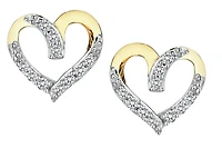.09 Carat of Diamonds "Heart" Earrings, 10kt Yellow Gold.....................NOW