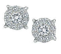 1.00 Carat of Diamonds Halo Earrings, 14kt White Gold.....................NOW